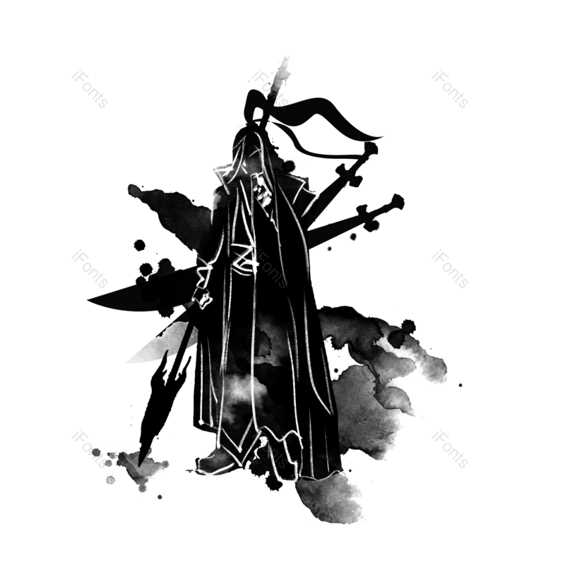 水墨图片,插画元素,墨迹PNG,古风人物免抠素材